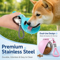 Lumikata 2-in-1 Portable Dog Water Bottle – 10oz Stainless Steel, Foldable Bowl Mode