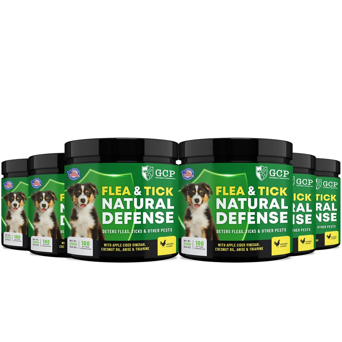 GCP Natural Flea & Tick Soft Chews for Dogs – Chicken Flavored Dietary Supplement with Vitamins, Apple Cider Vinegar, and Coconut Oil – 100 Count