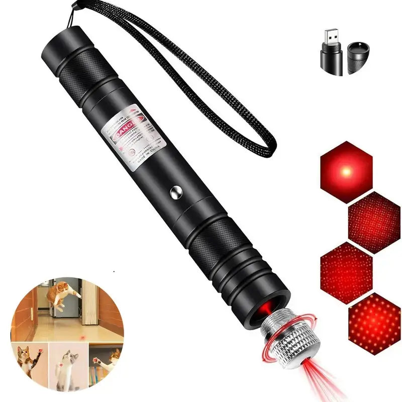 Rechargeable Green Laser Pointer and Line Light Flashlight for Long-Distance Use - Ideal for Presentations, TV/LED/LCD Screens, Office, Outdoor Activities, and Pet Engagement