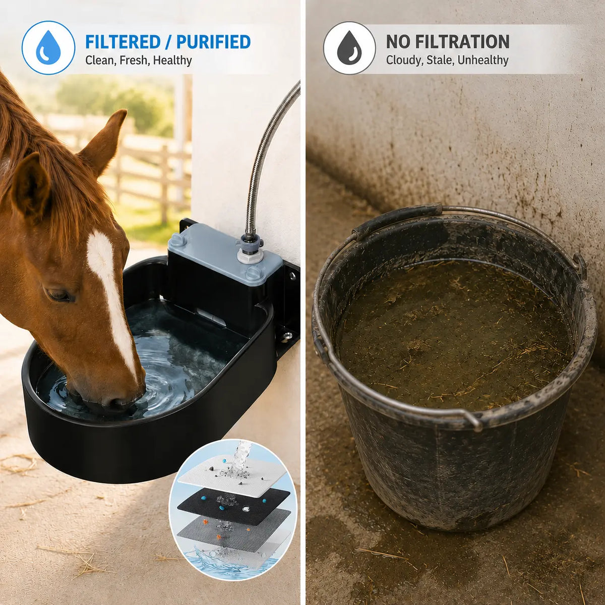 Farmparadise Automatic Animal Water Bowl - Dog Water Dispenser Featuring Float Valve, Filter, Hose & Adapter for Outdoor Livestock Use, Ideal for Goats and Chicken Coops