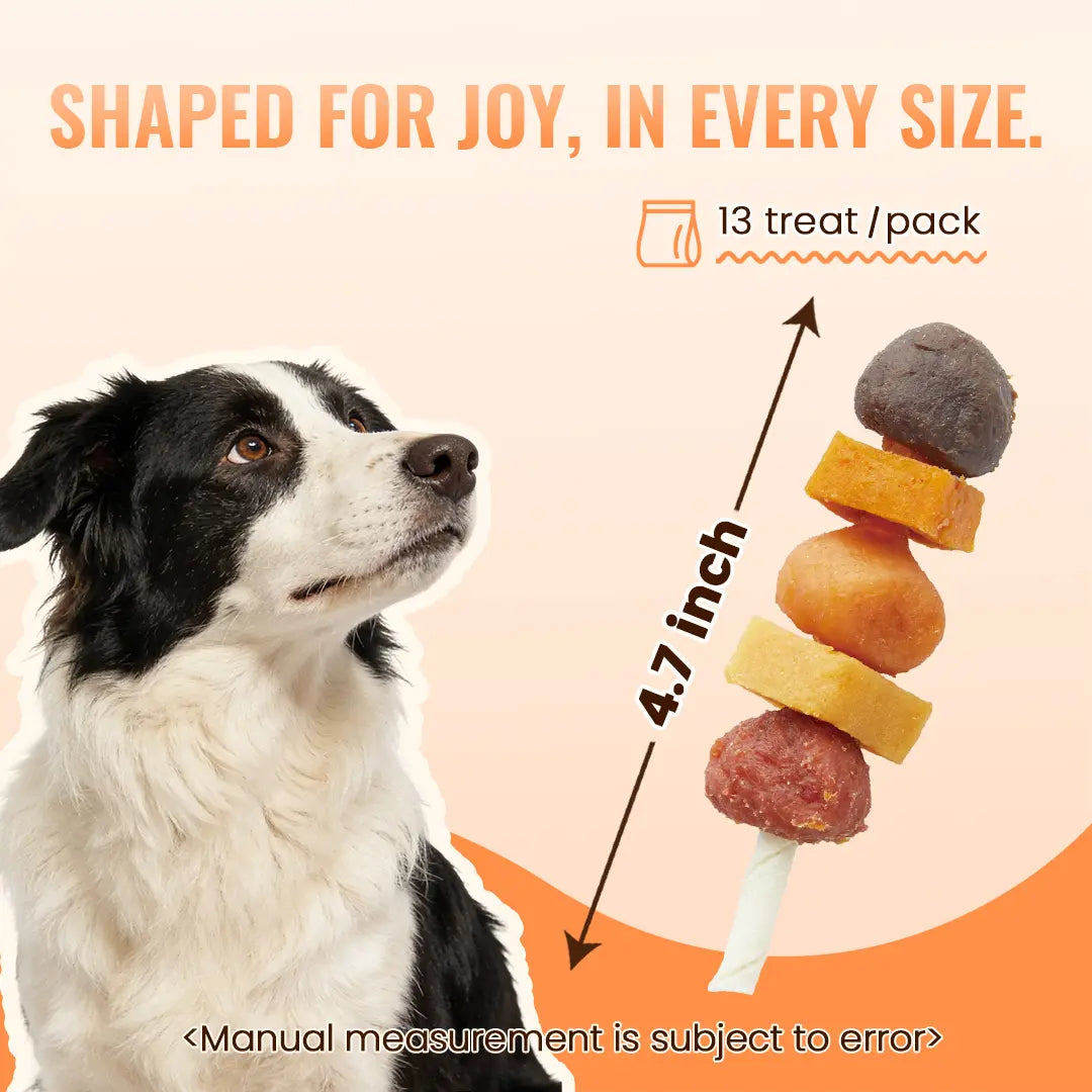 「Buy 1 Get 1 Free」Jungle Calling Chicken, Duck, Beef, Sweet Potato & Pumpkin Kabob Dog Treats, Multi-Flavor Dog Chews, Rawhide Sticks, Chew Sticks, Kabob Treats, Pet Snacks, Reward Treats, Training , Chicken Breast Wrapped Cod Stix,Triple FLAVOR ROLLS